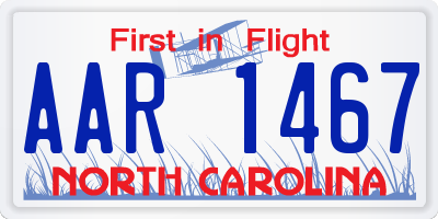 NC license plate AAR1467