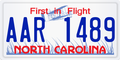 NC license plate AAR1489