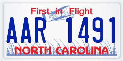 NC license plate AAR1491