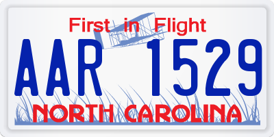 NC license plate AAR1529