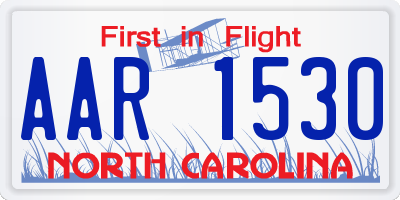 NC license plate AAR1530
