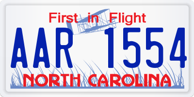 NC license plate AAR1554