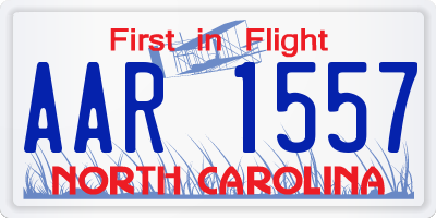 NC license plate AAR1557