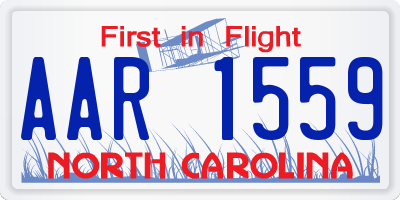 NC license plate AAR1559