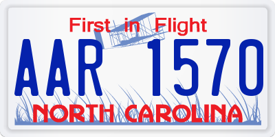 NC license plate AAR1570