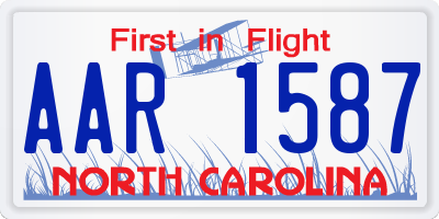 NC license plate AAR1587