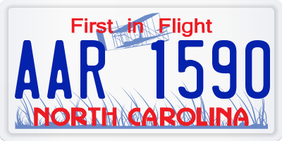 NC license plate AAR1590