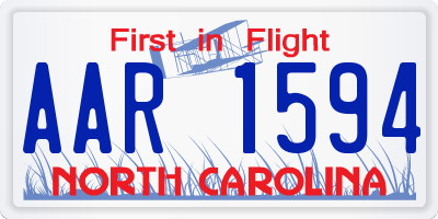 NC license plate AAR1594