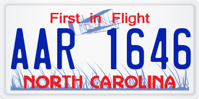 NC license plate AAR1646