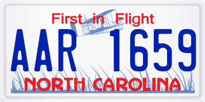 NC license plate AAR1659