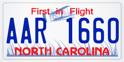 NC license plate AAR1660