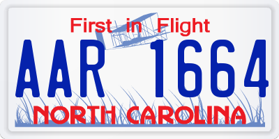 NC license plate AAR1664