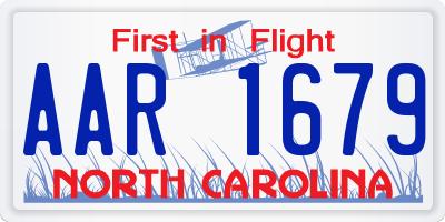 NC license plate AAR1679