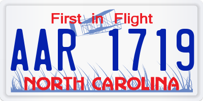 NC license plate AAR1719