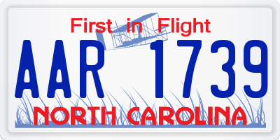 NC license plate AAR1739