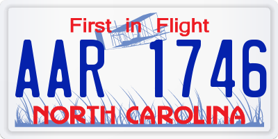 NC license plate AAR1746