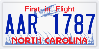 NC license plate AAR1787