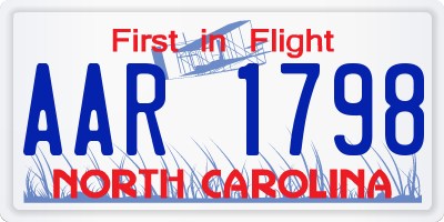 NC license plate AAR1798