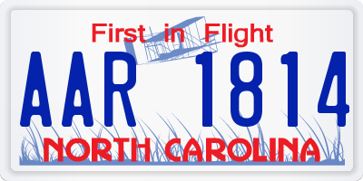 NC license plate AAR1814