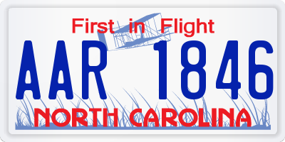 NC license plate AAR1846