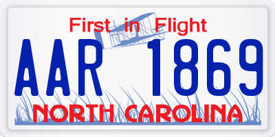NC license plate AAR1869
