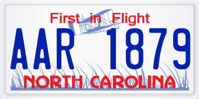 NC license plate AAR1879