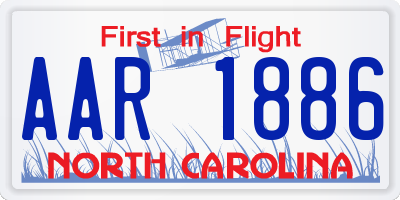 NC license plate AAR1886