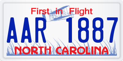 NC license plate AAR1887