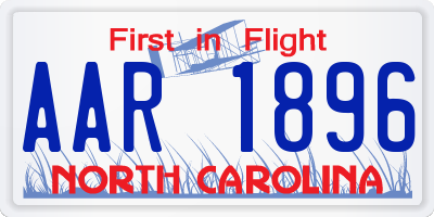 NC license plate AAR1896