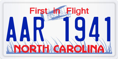 NC license plate AAR1941