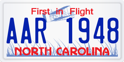 NC license plate AAR1948