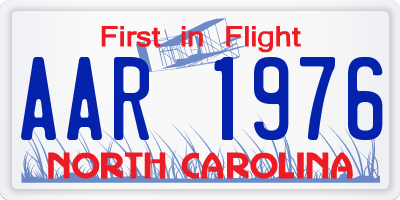 NC license plate AAR1976