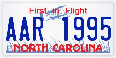 NC license plate AAR1995