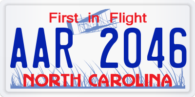 NC license plate AAR2046