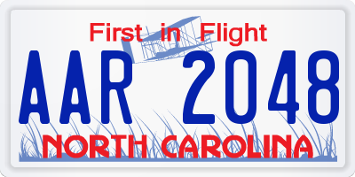 NC license plate AAR2048