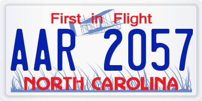 NC license plate AAR2057