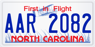 NC license plate AAR2082