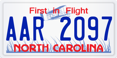 NC license plate AAR2097