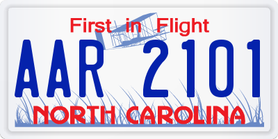 NC license plate AAR2101