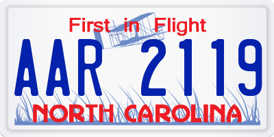 NC license plate AAR2119