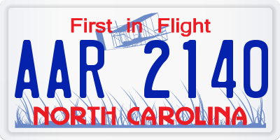 NC license plate AAR2140