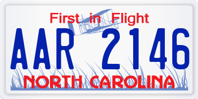 NC license plate AAR2146