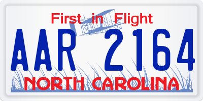 NC license plate AAR2164
