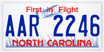 NC license plate AAR2246
