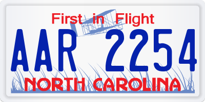 NC license plate AAR2254