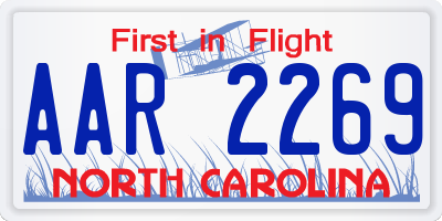 NC license plate AAR2269