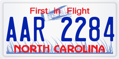 NC license plate AAR2284