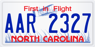 NC license plate AAR2327