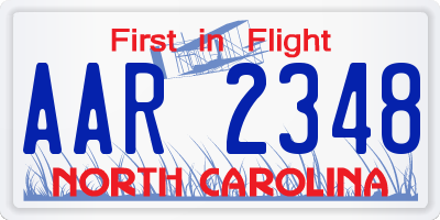 NC license plate AAR2348