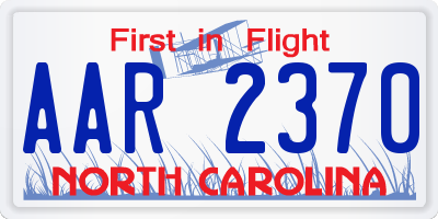 NC license plate AAR2370
